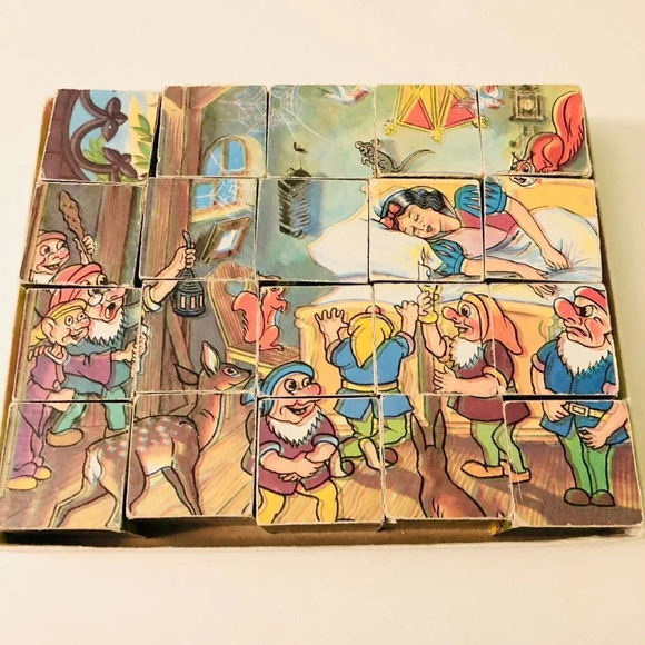 Vintage Snow White Wooden Block Puzzle Missing Scene  Sheets - Picture 8 of 16